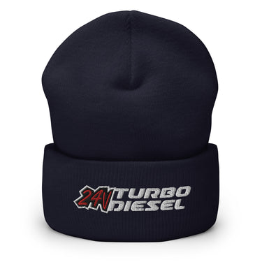 24 Valve 5.9 Diesel Winter Hat Cuffed Beanie-In-Navy-From Aggressive Thread